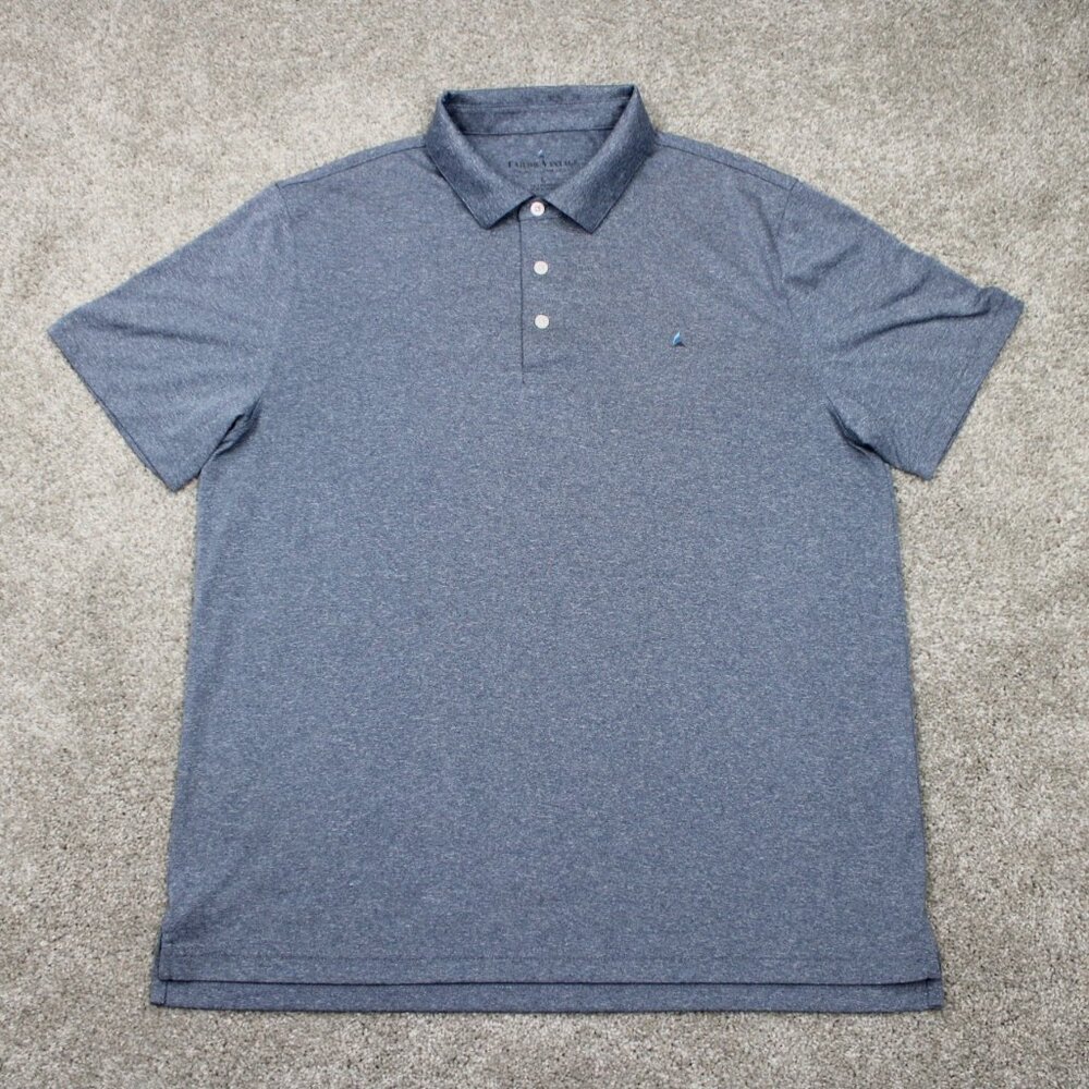 Tailor Vintage Polo Shirt Mens Large Blue 100%‎ Polyester Short Sleeve Pullover